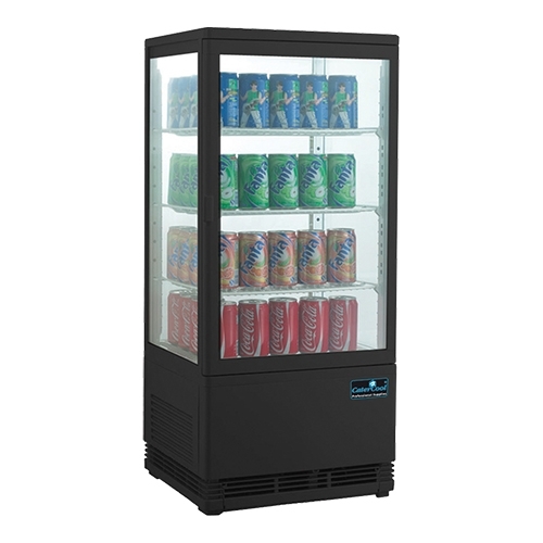 Opzetkoelvitrine zwart (68 l)