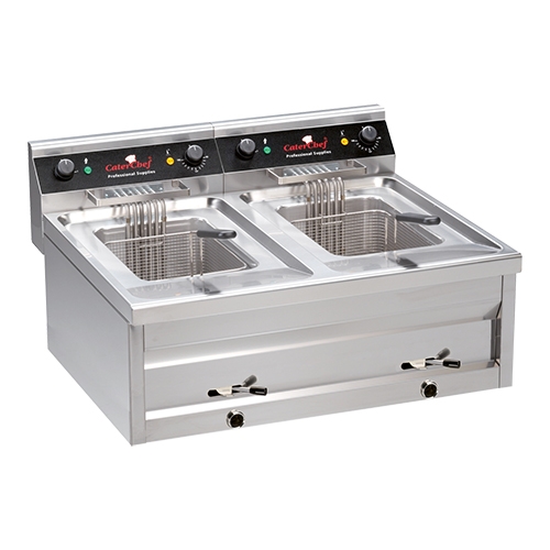 friteuse CaterChef 12+12L.rvs