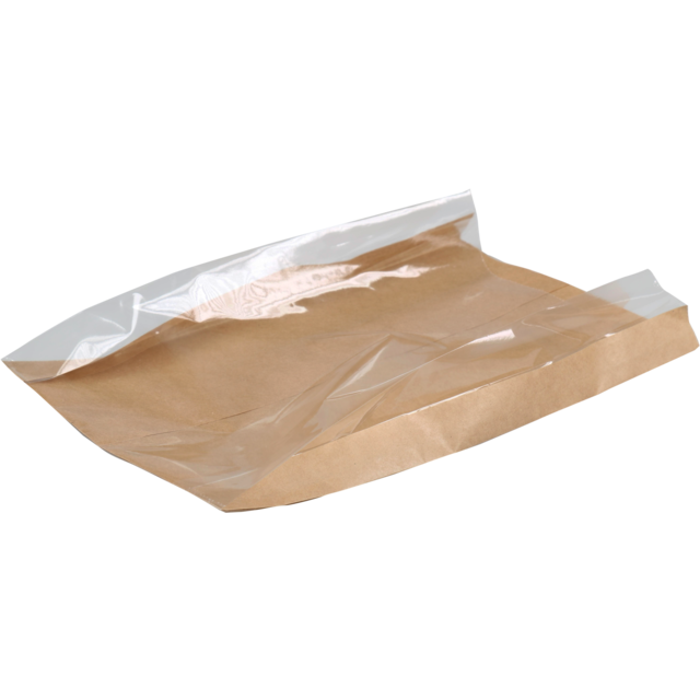Zak, Brood- en banketzak, Papier+kst, 16/4x28cm, bruin, 500 stuks