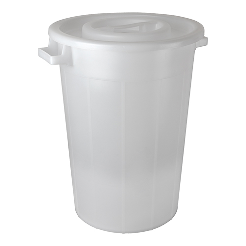 afvalvat m/deksel wit 75 lit