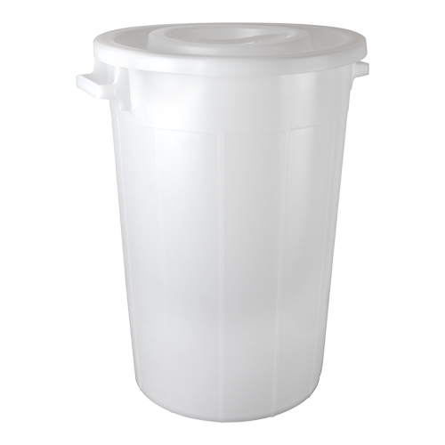 afvalvat m/deksel wit 120 lit