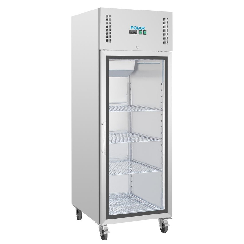 Polar Gastro 1-deurs koeling met glazen deur 600ltr