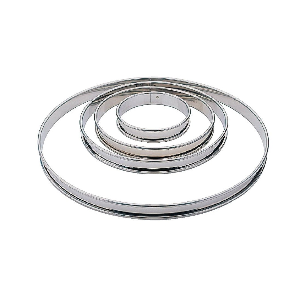 Matfer - Platte RVS taartring glad 24 cm