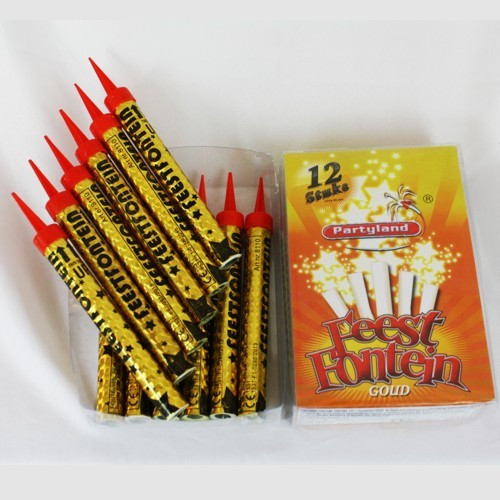 [DTH42479] Vuurwerk Feestfontein met voetje Goud 45 sec. 12 st.