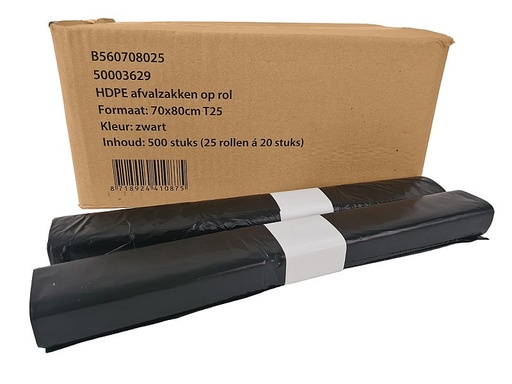 [DTH42631] Afvalzak HDPE T35 zwart (70x80 cm, 500 stuks)