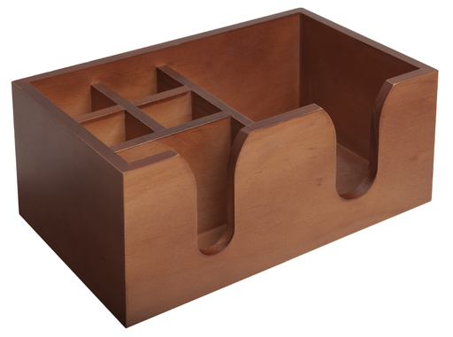 [DTH42761] Bar Professional - Table organizer Caddy 6-vaks hout bruin (26 x 15,5 x 11 cm, 1 stuk)