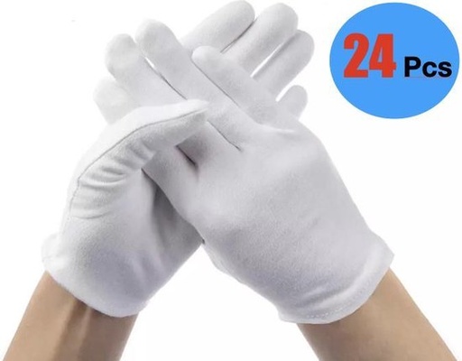 [DTH42891] Katoenen handschoenen wit | 12 paar - M