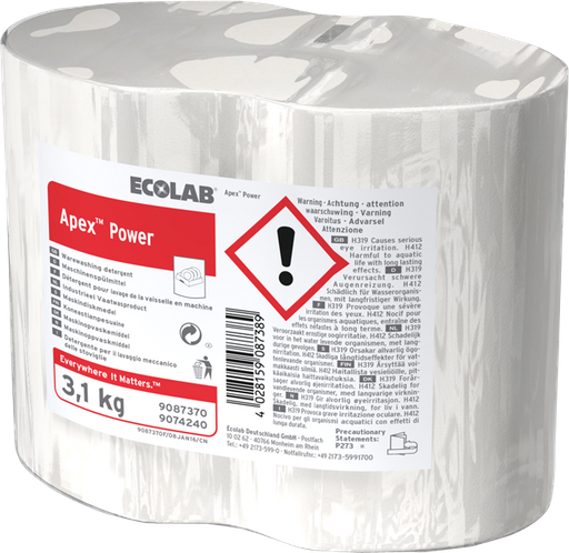 [DTH46095] ECOLAB Vaatwasmiddel Apex Power, 4x 3,1 kilo