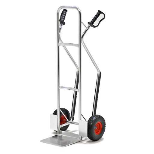 Aluminium steekwagen vaste constructie lekvrije PU-banden 260x80 mm