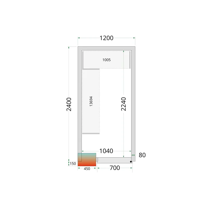 [DTH50809] Tefcold - Koelruimtepanelen 80 mm CR 120x240x220