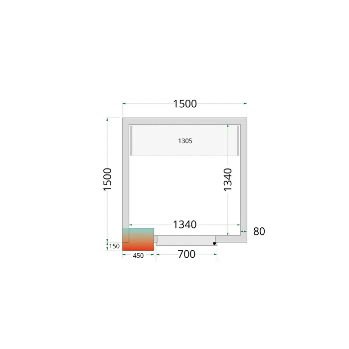 [DTH50815] Tefcold - Koelruimtepanelen 80 mm CR 150x150x212 NF