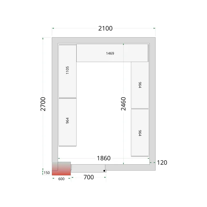 [DTH50872] Tefcold - Koelruimtepanelen 120 mm CR 210x270x220
