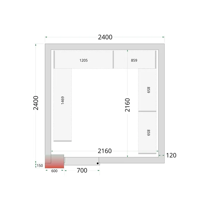 Tefcold - Koelruimtepanelen 120 mm CR 240x240x220