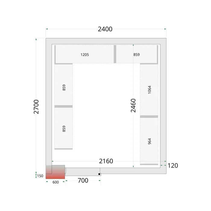 Tefcold - Koelruimtepanelen 120 mm CR 240x270x220