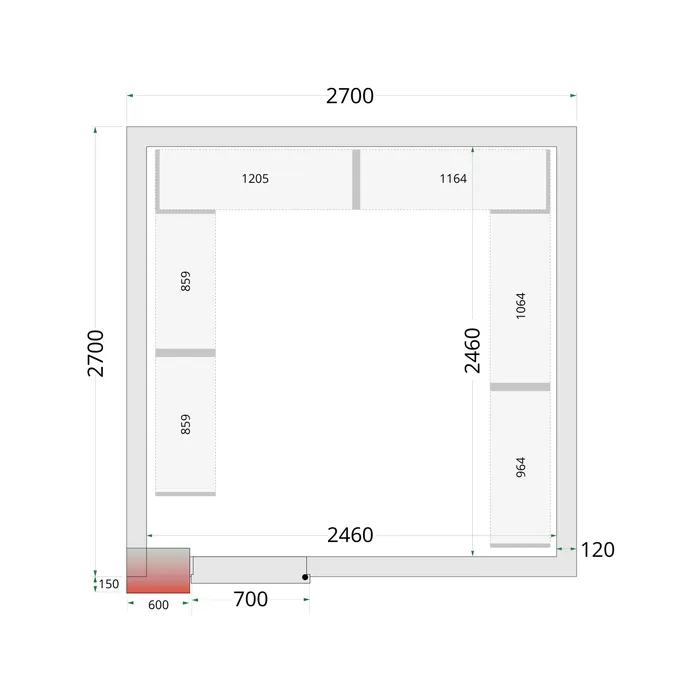 [DTH50877] Tefcold - Koelruimtepanelen 120 mm CR 270x270x220