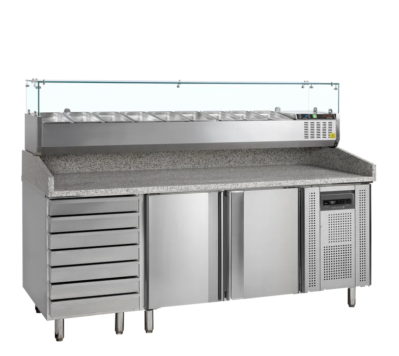 [DTH51359] Tefcold - Pizzatafel incl. unit voor toppings PT1310 + GVC38-200
