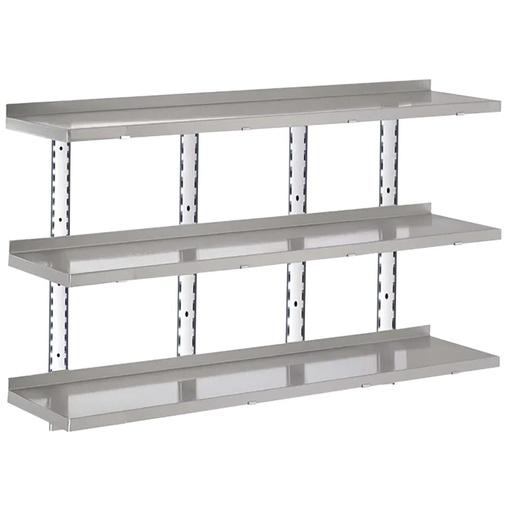 Gastro M - Complete Shelving 3 niveaus 200x40 cm - volledige montageset (excl. schroeven)