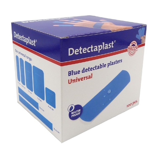 Detectaplast - Detecteerbare pleister waterbestendig blauw (2,5x7,2 cm, 100 stuks)