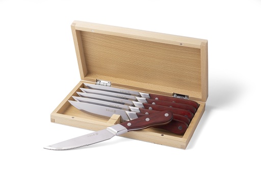 [DTH81991] Steakknife set 6 pcs wood Steakhouse