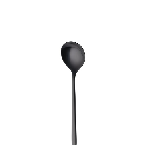Sola - Bouillonlepel Montreux 18/10 zwart satijn PVD (17,8 cm, 12 stuks)