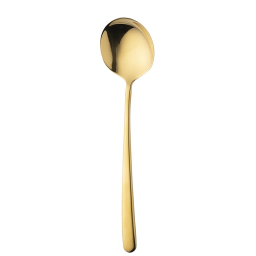 [DTH82347] Sola - Bouillonlepel Ibiza 18/0 goud PVD (17,8 cm, 12 stuks)