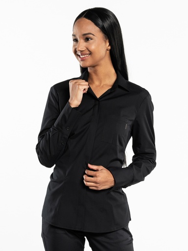 Chaud Devant - Damesblouse FX zwart stretch