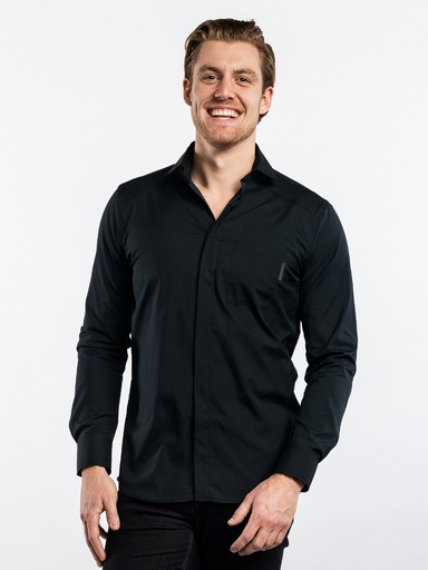Chaud Devant - Herenoverhemd FX zwart stretch