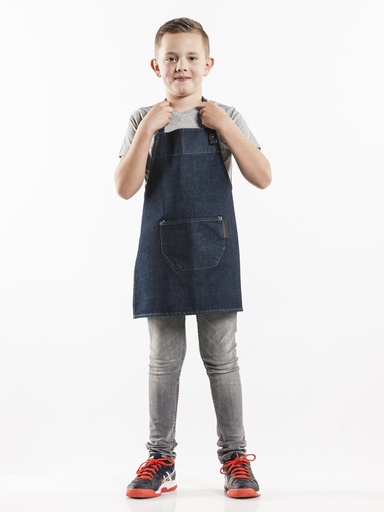 Chaud Devant - Kinderhalterschort blauw denim