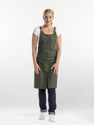 [DTH83447] Chaud Devant - Halterschort Forene Cross groen denim
