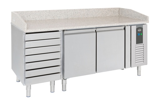 [DTH93881] Combisteel - Pizzawerkbank 2 deuren 7 laden