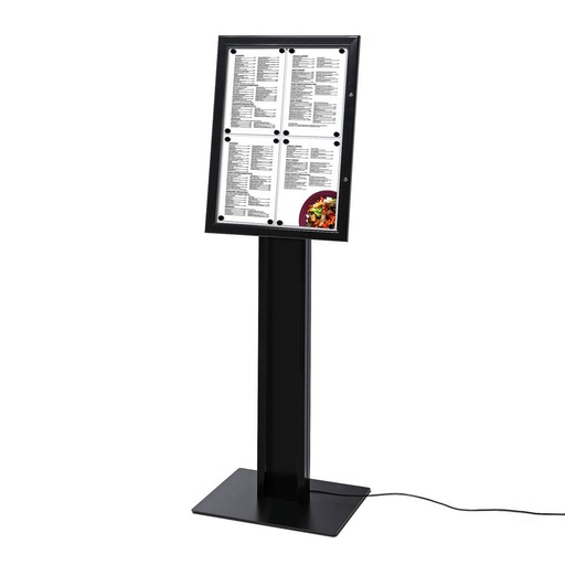 Menustandaard LED verlicht zwart 4x A4