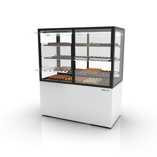 Sayl - Integra Base koelvitrine bevochtigd 1200x600x1400 mm 3 schappen swingdeuren wit onderstel
