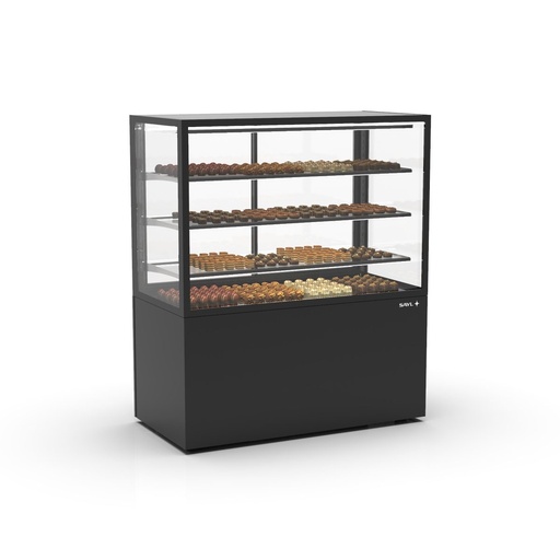 Sayl - Integra Base koelvitrine bevochtigd 1200x600x1400 mm 3 schappen swingdeuren zwart onderstel