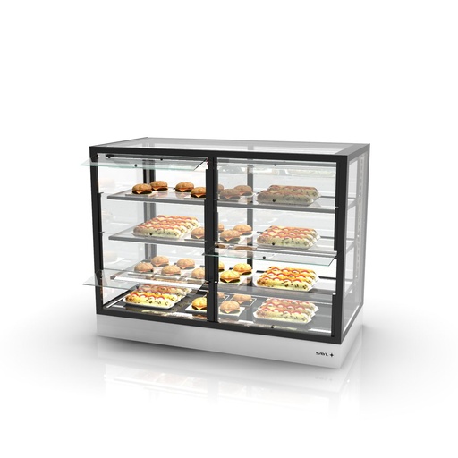 Sayl - Integra opbouw warmhoudvitrine compact 1200x600x950 mm 3 schappen PMMA-deuren
