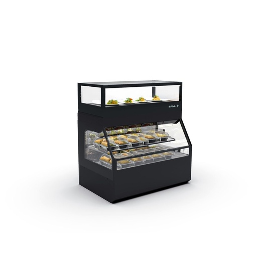 Sayl - Integra Combi warmhoudvitrine h265 op warmhoudkast +70 °C 1200x800x1230 mm