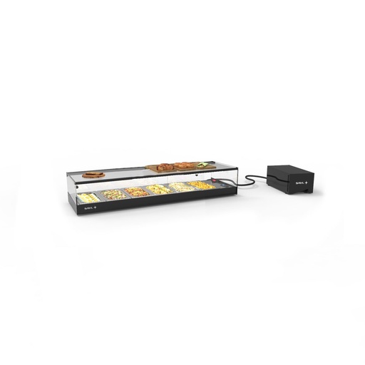 Sayl - Logic gekoelde tapasvitrine remote 6x GN 1/3 1190x380x235 mm met koelgroep