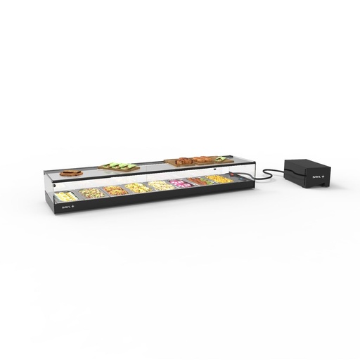 Sayl - Logic gekoelde tapasvitrine remote 8x GN 1/3 1540x380x235 mm met koelgroep