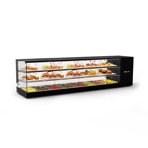 Sayl - Logic Triple gekoelde vitrine GN 1680x380x460 mm 2 etages