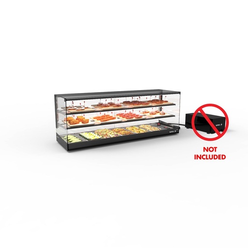 Sayl - Logic Triple gekoelde vitrine GN 1190x395x465 mm zonder koelgroep