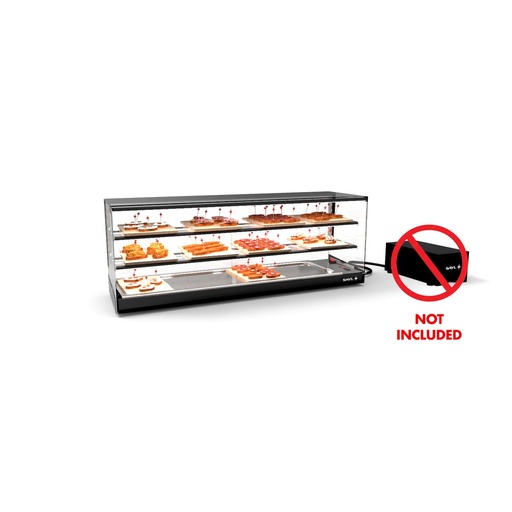 Sayl - Logic Triple gekoelde vitrine vlakke bak 1190x395x465 mm zonder koelgroep