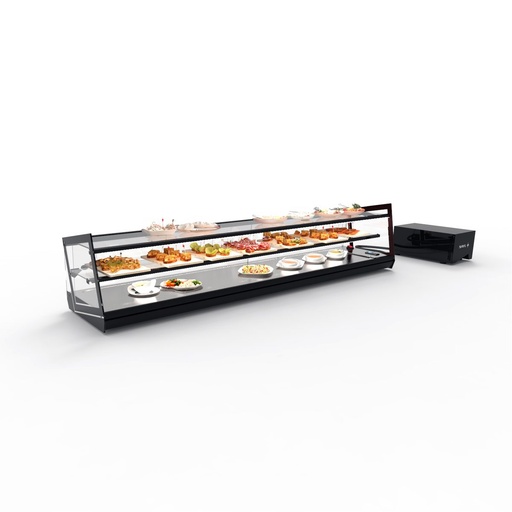 Sayl - Kube gekoelde tapasvitrine vlakke bak 1540x385x360 mm met koelgroep