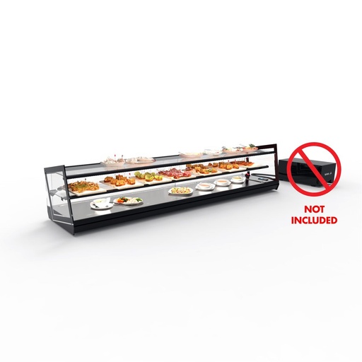 Sayl - Kube gekoelde tapasvitrine vlakke bak 1540x385x360 mm zonder koelgroep