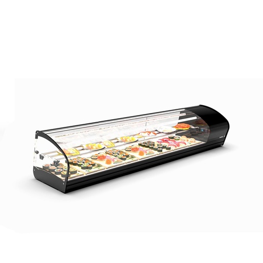 Sayl - Shark 2P tapasvitrine dubbele koeling vlakke bak 1680x395x340 mm