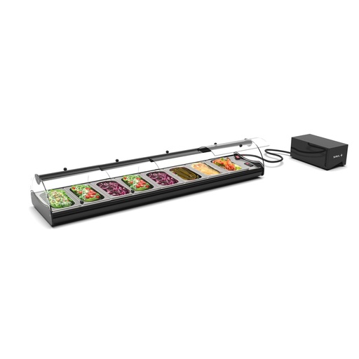 Sayl - Self-Service gekoelde tapasvitrine 8x GN 1/3 1540x395x245 mm met koelgroep