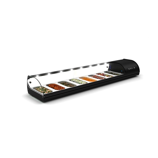 Sayl - Classic gekoelde tapasvitrine dubbel koud 8x GN 1/3 1788x395x245 mm kleur antraciet