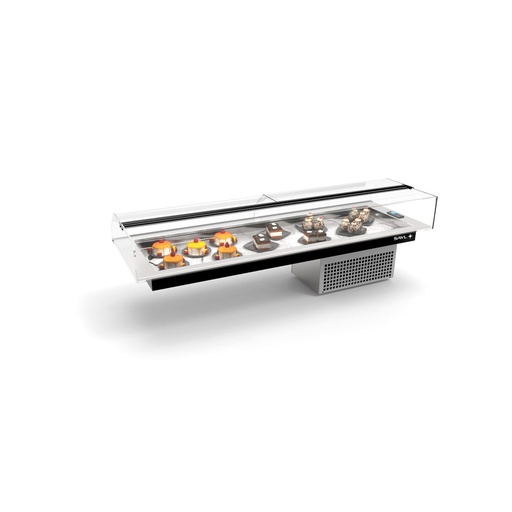 Sayl - Tapas Minimal inbouw gekoelde tapasvitrine 6x GN 1/3 1190x410x380 mm compact