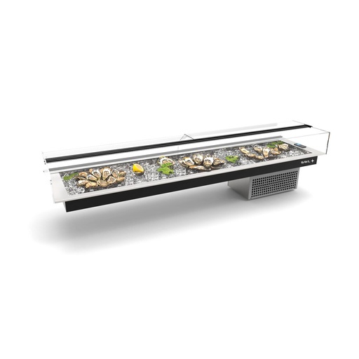Sayl - Tapas Minimal inbouw gekoelde tapasvitrine 8x GN 1/3 1540x410x380 mm compact
