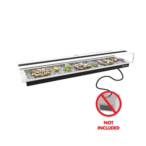 Sayl - Tapas Minimal inbouw gekoelde tapasvitrine 8x GN 1/3 1540x410x380 mm zonder koelgroep