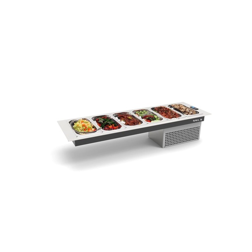 Sayl - gekoelde inbouwkuip drop-in 6x GN 1/3 1170x375x251 mm compact