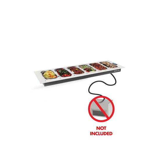 Sayl - gekoelde inbouwkuip drop-in 6x GN 1/3 1170x375x251 mm zonder koelgroep
